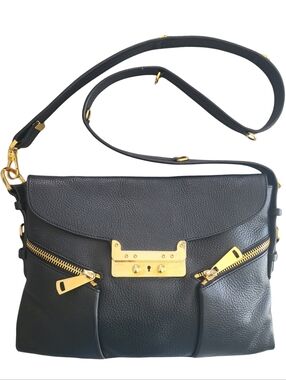VBH Authentic Signed Limited Convertible Strap Leather & GOLD "VEE MAIL" Handbag